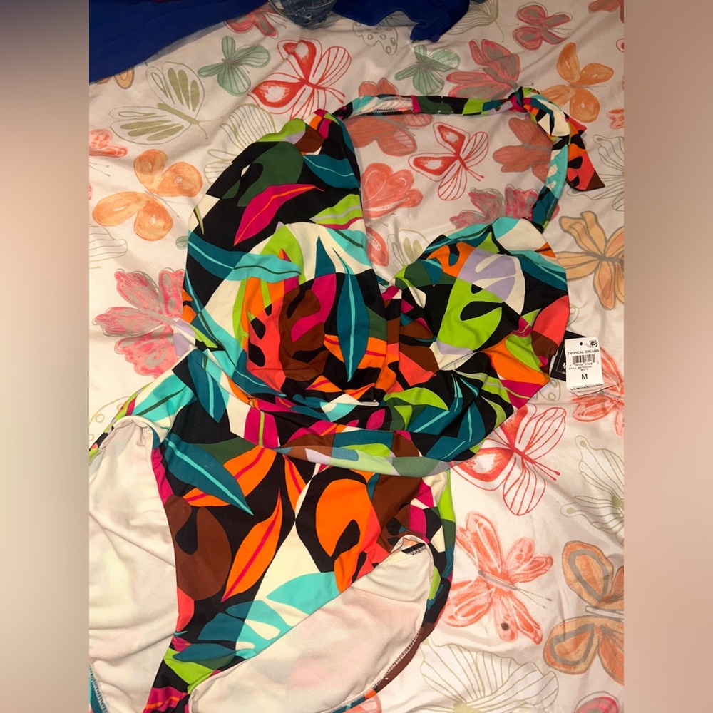 Bar lll Colorful multicolor flower swimsuit